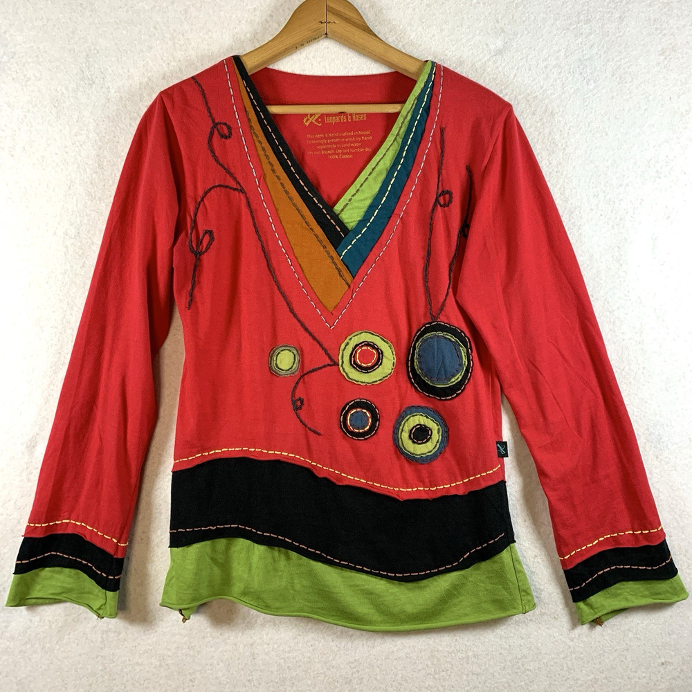 Women Boho Embroidered‎ Top Hippie Festival Maximalist Patchwork Handcraft Napal